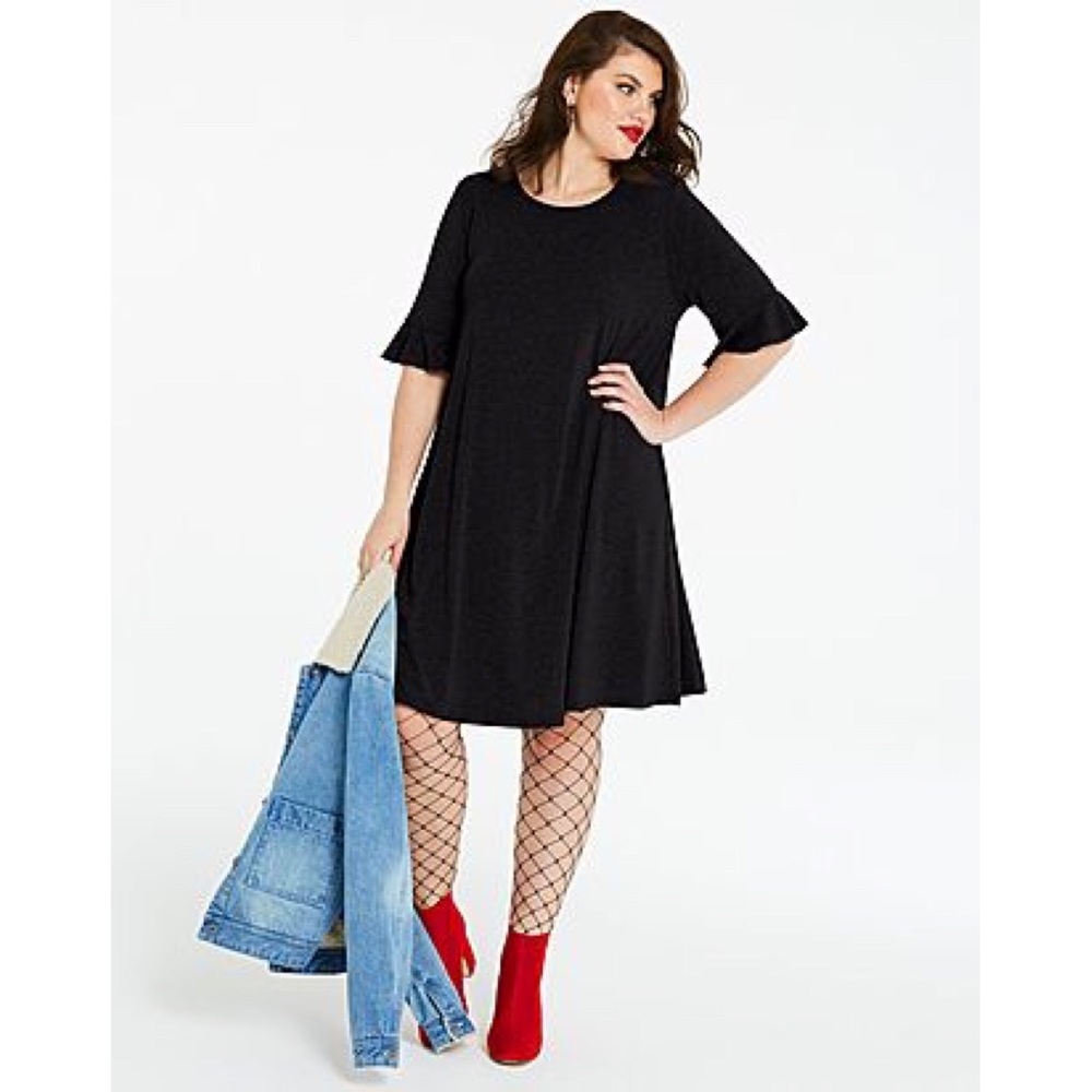 Frill Jersey Swing Dress